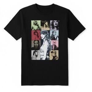 Taylor Swift Eras Tour Graphic Tee Concert Merch Black Small Swiftie Oversized